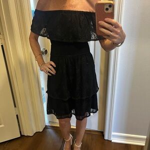 Francesca's Black Ruffled Tiered Sundress XS